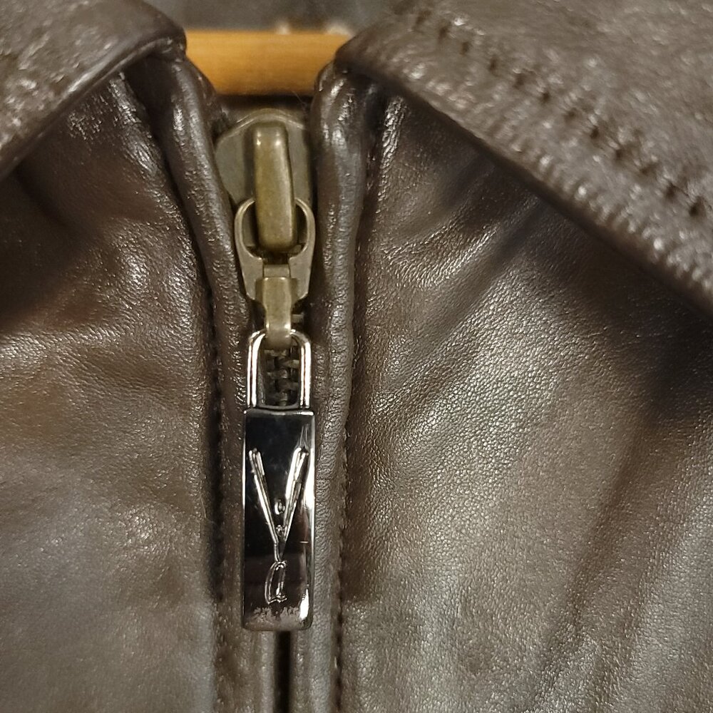Leather Jacket Women's Large? Brown Zip Front Hand Painted Horses Modified - Picture 10 of 16
